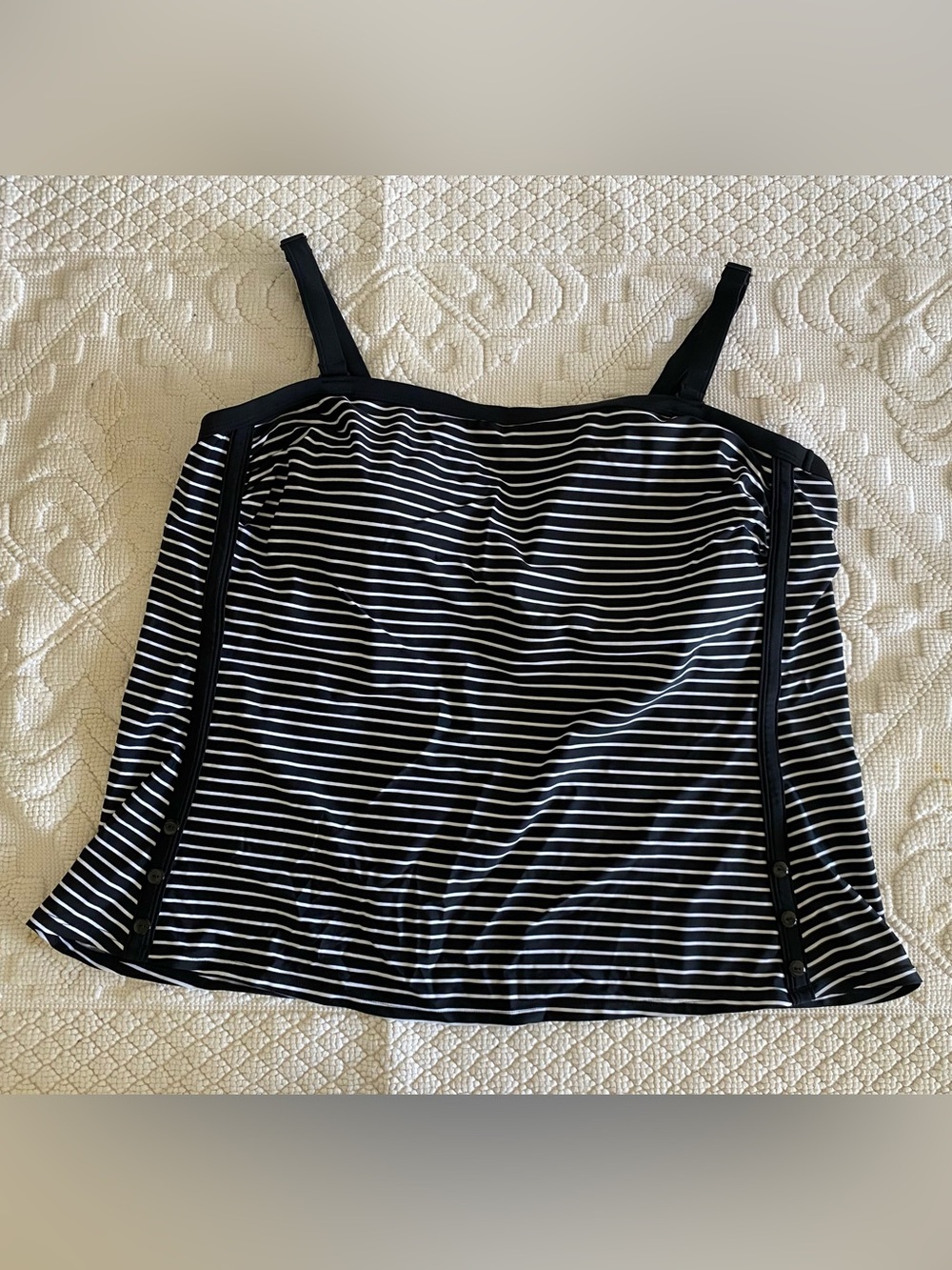 Addition Elle Swim Top - Striped Black & White